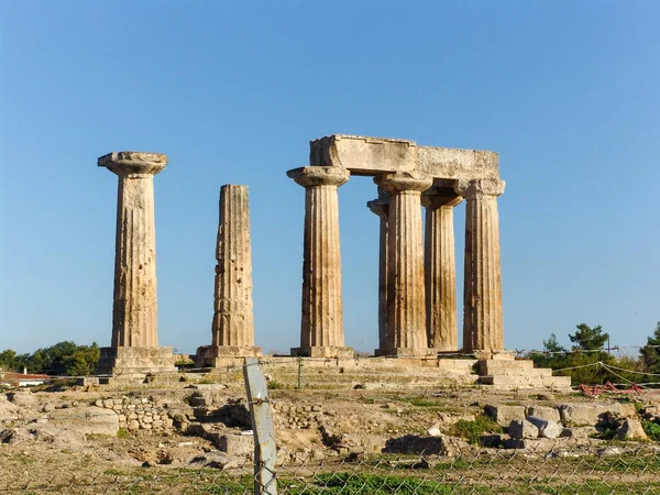 Ruïnes Van Tempel Van Korinthe Griekenland — Stockfoto