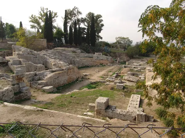Yunanistan Antik Corinth Kentindeki Kalıntılar — Stok fotoğraf
