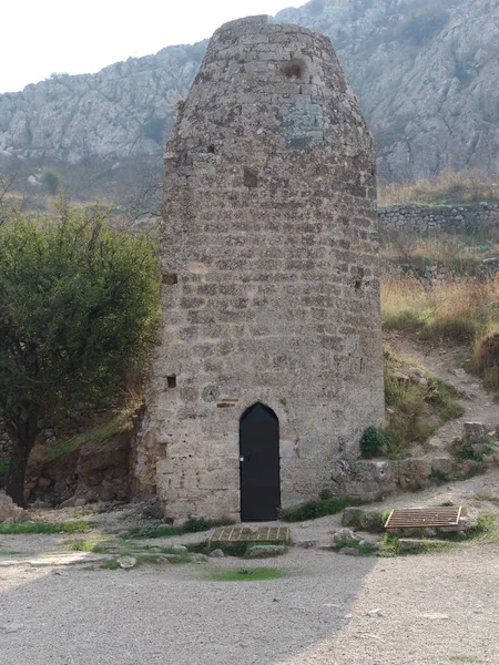 Ruines Ancienne Structure Sur Bord Route Corinthe Grèce — Photo