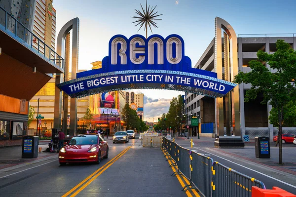 Reno Nevada Usa Május 2022 Reno Legnagyobb Kisváros Világon Boltív — Stock Fotó