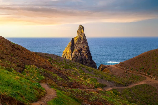 Ponta Sao Lourenco Yarımadası Üzerinde Gün Batımı Madeira Adaları Portekiz — Stok fotoğraf