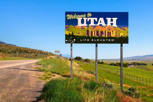 Box Elder Utah Usa June 2022 Welcome Utah State Sign — Stockfoto