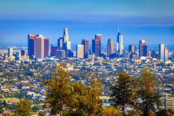 Los Angeles Skyline Fotografado Griffith Park — Fotografia de Stock