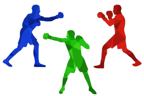 Silhouette Vectorielle Colorée Boxers — Image vectorielle