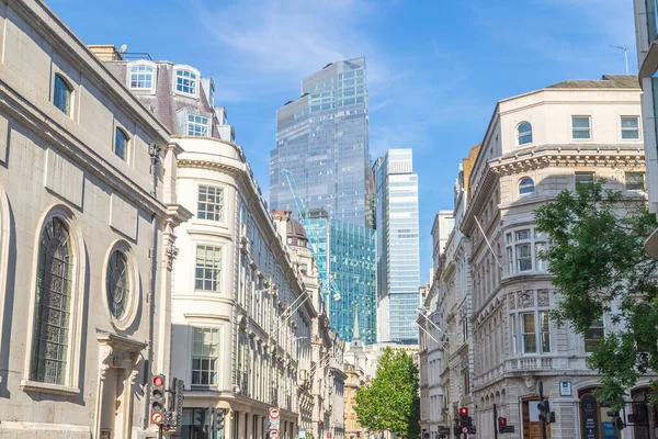 London Egyesült Királyság 2023 Július Épületek Utcák London Pénzügyi Negyedében — Stock Fotó