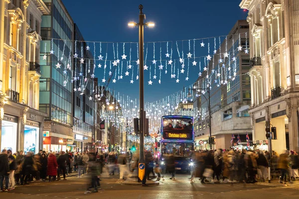 Лондон Великобритания Декабря 2022 Вид Вдоль Оксфорд Стрит Лондоне Рождество — стоковое фото