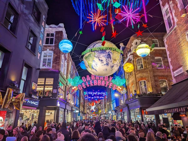 Londen 10E December 2022 Uitzicht Carnaby Street Londen Met Kerstmis — Stockfoto