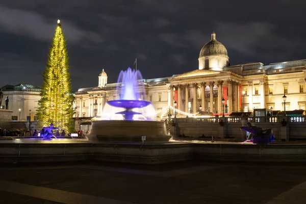 Londra Ngiltere Aralık 2022 Londra Daki Trafalgar Meydanı Noel Ağacı — Stok fotoğraf