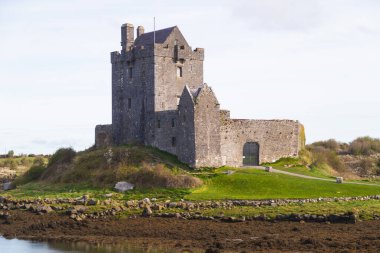 İRELYA REKLİK - 7 Nisan 2023: İrlanda Cumhuriyeti 'ndeki Dunguaire Şatosu. Eski bir 16. yüzyıl kalesi..