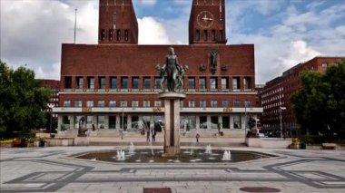 Merkezi oslo Norveç'te Oslo city hall