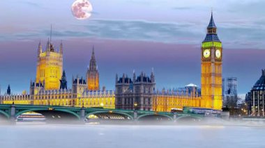 Big ben ve Londra gece westminster