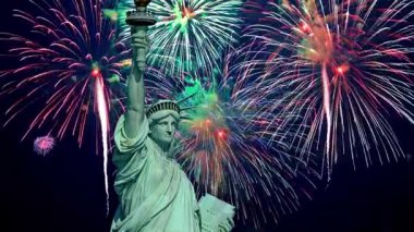 Özgürlük Heykeli ve havai fişek gösterisi, ABD
