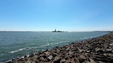 Manhattan Skylines ve New York Limanı Liberty State Park NJ için. ABD