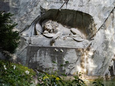 Lucerne, İsviçre 'deki ünlü Aslan Anıtı..
