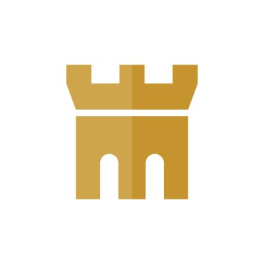 Castle logo vektör düz tasarım şablonu 10