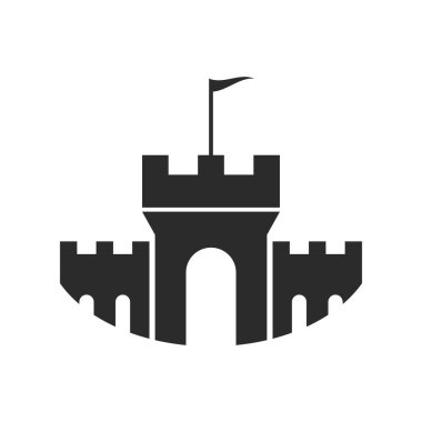 Castle logo vektör düz tasarım şablonu 10