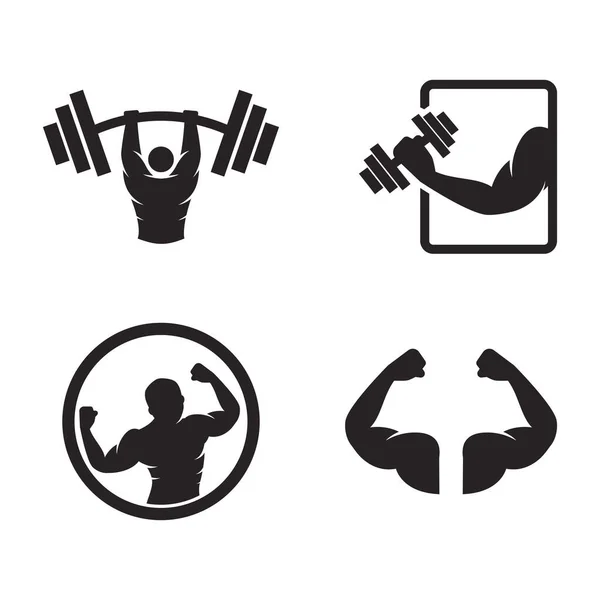 Modèle Design Plat Vecteur Logo Gym Eps — Image vectorielle