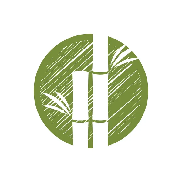 Bambus Drzewo Logo Ilustracja Wektor Płaski Wzór Projektu — Wektor stockowy