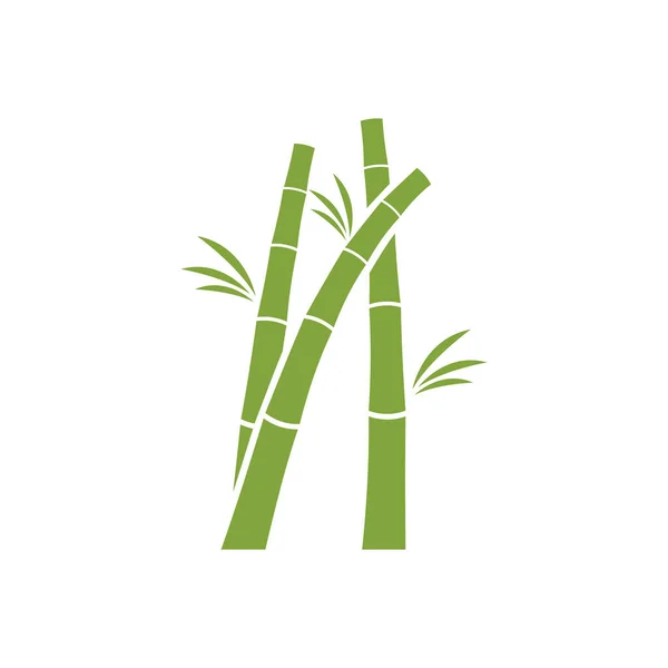 Bamboe Boom Logo Ilustratie Vector Platte Ontwerp Template — Stockvector
