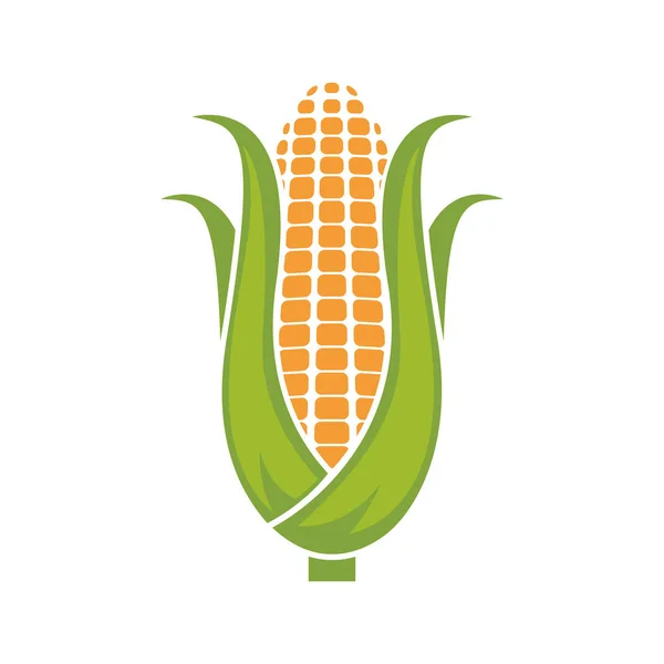 Templat Desain Rata Vektor Logo Corn - Stok Vektor