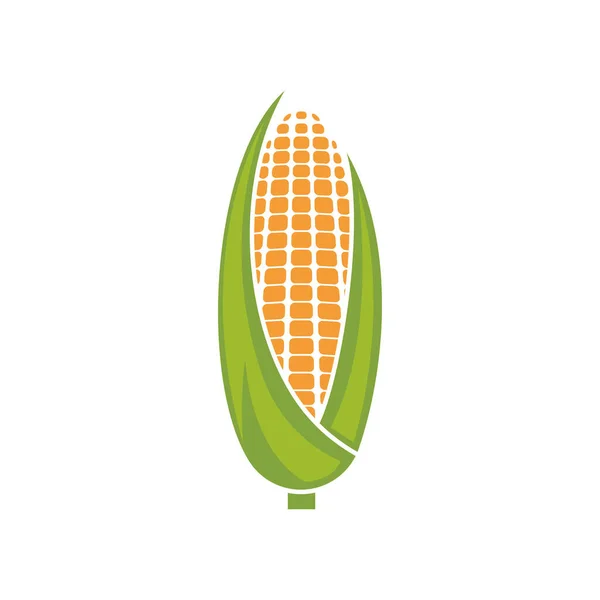 Modèle Dessin Plat Vecteur Illustration Logo Maïs — Image vectorielle