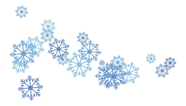 Снежинки Фон Вектор Снегопада Плоский Дизайн Шаблон — стоковый вектор