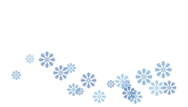 Snowflakes Background Snowfall Vector Flat Design Template — Stock Vector