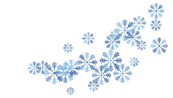 Снежинки Фон Вектор Снегопада Плоский Дизайн Шаблон — стоковый вектор