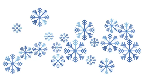 Fiocchi Neve Sfondo Neve Vettore Modello Design Piatto — Vettoriale Stock
