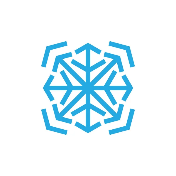Snowflakes Ícone Símbolo Ilustração Modelo Design Plano Vetor — Vetor de Stock