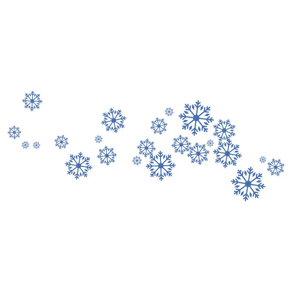 Snowflakes Background Snowfall Vector Flat Design Template — Stock Vector