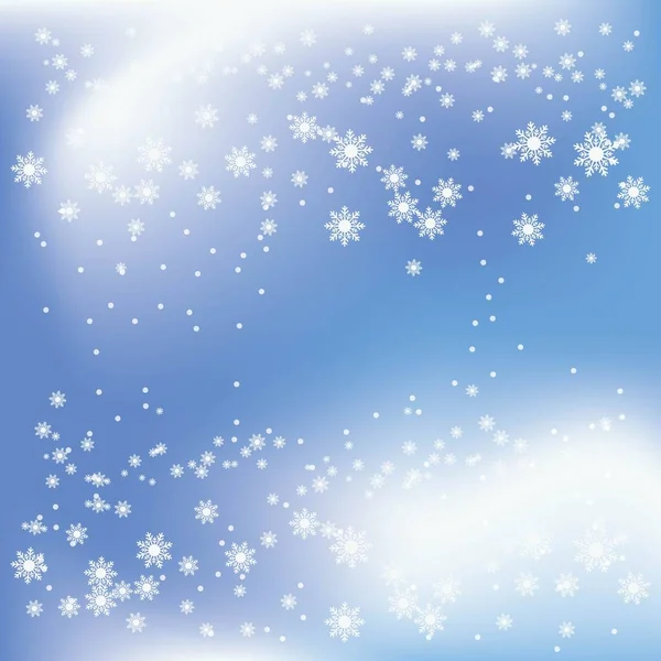 Schneeflocken Hintergrund Schneefall Vektor Flache Design Vorlage — Stockvektor