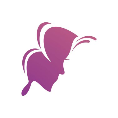 Güzelkadın yüz logo vektör şablonu