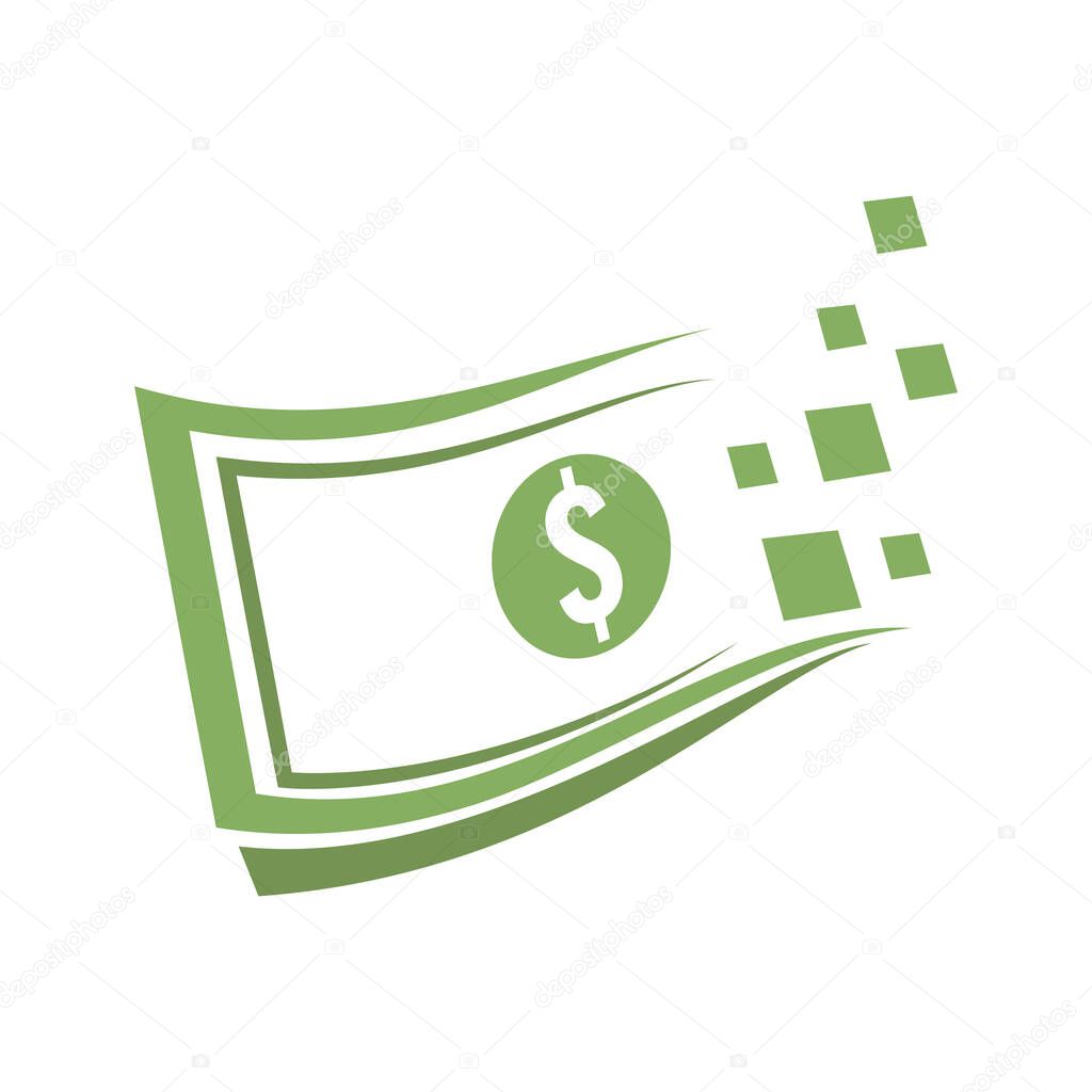 Digital money logo vector flat design template