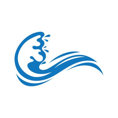 Su Dalgası illüstrasyon logo şablonu vektörü