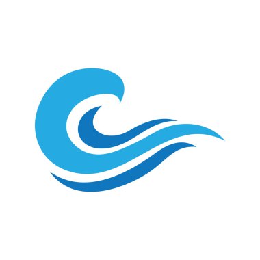 Su Dalgası illüstrasyon logo şablonu vektörü