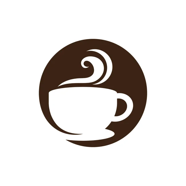 Καφές Κύπελλο Πρότυπο Λογότυπο Διάνυσμα Επίπεδη Σχεδίαση — Διανυσματικό Αρχείο