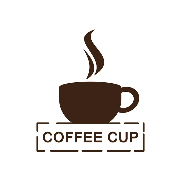 Кофе Кубок Логотип Векторный Плоский Дизайн — стоковый вектор
