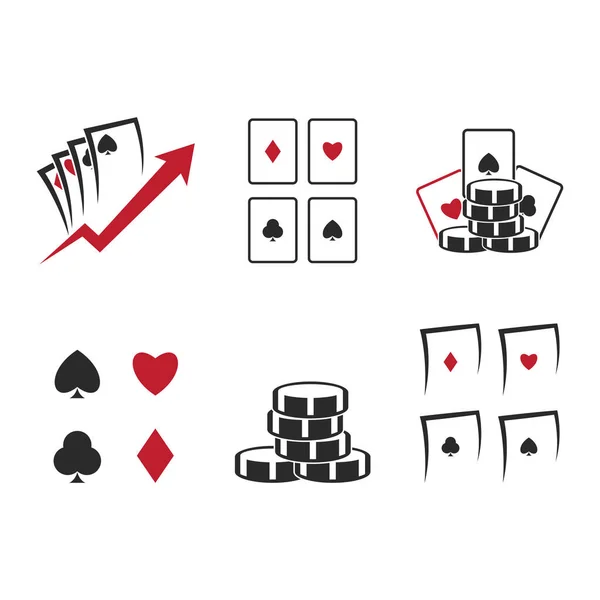 Jogando Cartão Ícone Modelo Ilustração Vetorial —  Vetores de Stock