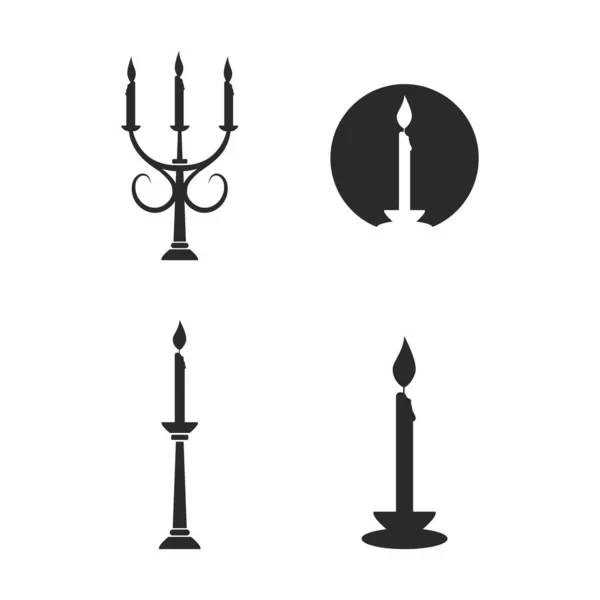 Dinner Ikone Bei Kerzenschein Flachen Designvektor — Stockvektor