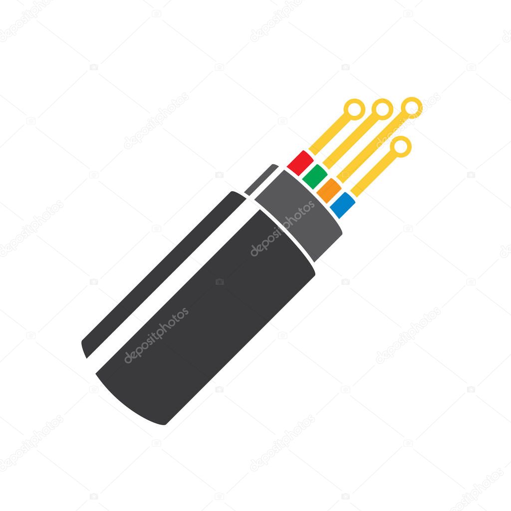 Viber optic cable icon vector flat design template
