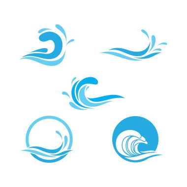 Water Wave illustration logo template vector clipart