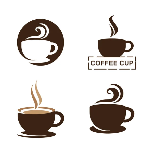 Kaffeetasse Logo Vorlage Vektor Flaches Design — Stockvektor