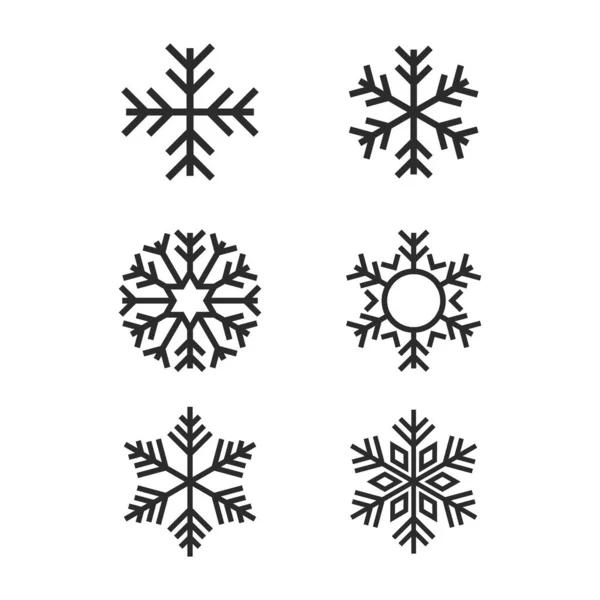 Fiocchi Neve Logo Icona Illustrazione Vettore Design Piatto Modello — Vettoriale Stock