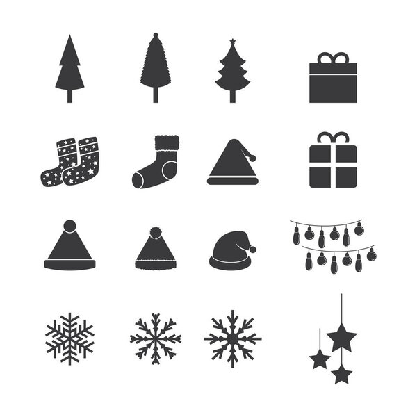 Chistmas icon vector flat design template eps 10