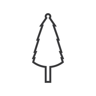 Çam ağacı çizim vektörü düz tasarım şablonu