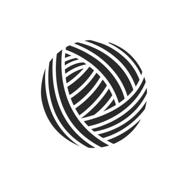 İplik topu çizim vektörü düz tasarım şablonu