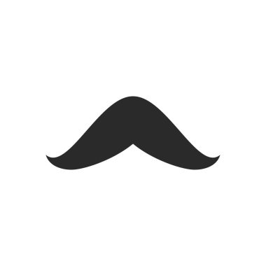 Bıyık simgesi vektör ilüstrasyonu düz tasarım şablonu