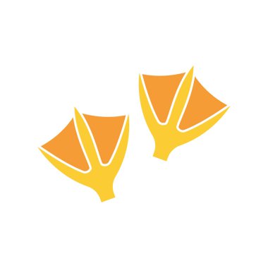 Ördek logo vektör ilüstrasyon simgesi düz tasarım şablonu