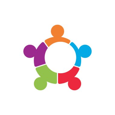 Topluluk, ağ ve sosyal logo tasarım şablonu vektörü